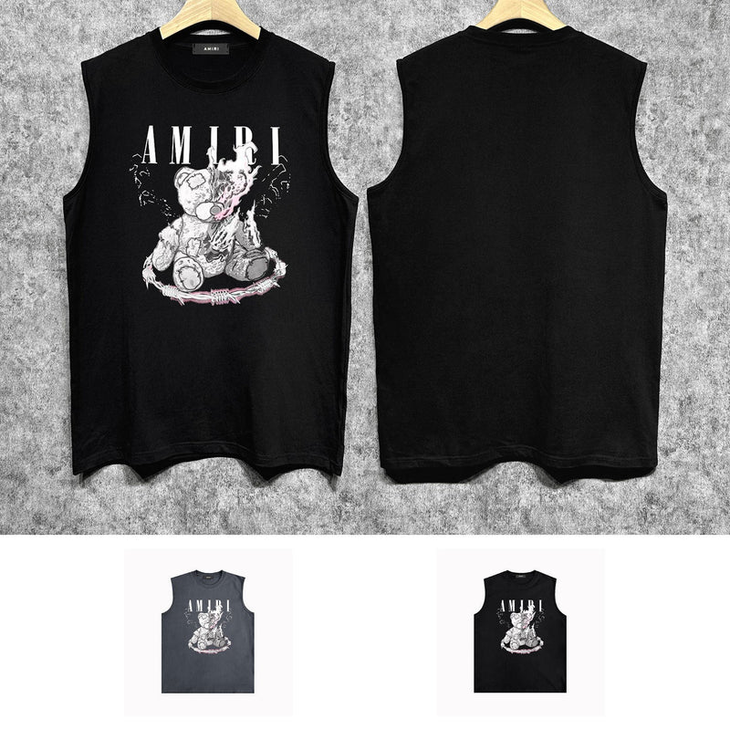 Amiri tank top teddy bear printing