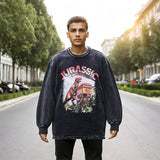 Mens Vintage Long Sleeve Shirt Casual Long Sleeve T-Shirt Men's and Women's