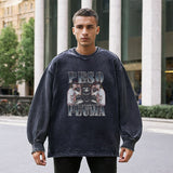 Mens Vintage Long Sleeve Shirt Autumn and Winter Trend Crew Neck Sweater Men