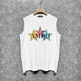 Amiri tank top graffiti five-pointed star letterprinting