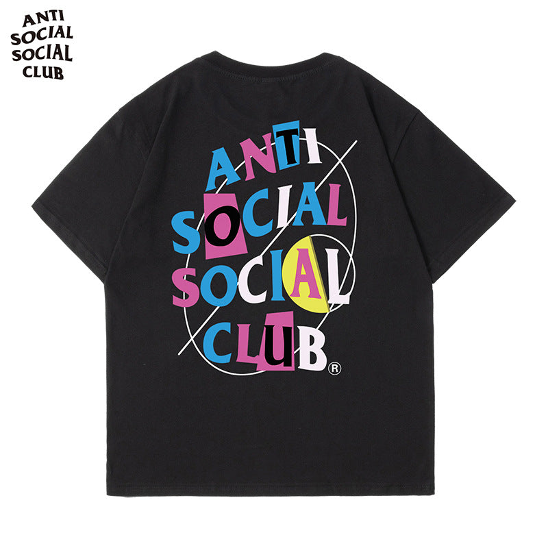 Anti Social Club T Shirt Men's Summer round Neck Cotton Loose