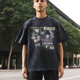 Mens Vintage T Shirt Street Print Men