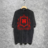Amiri washed t-shirt flower shield short sleeve