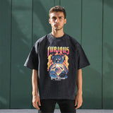 Mens Vintage T Shirt Direct Injection Printing Wash