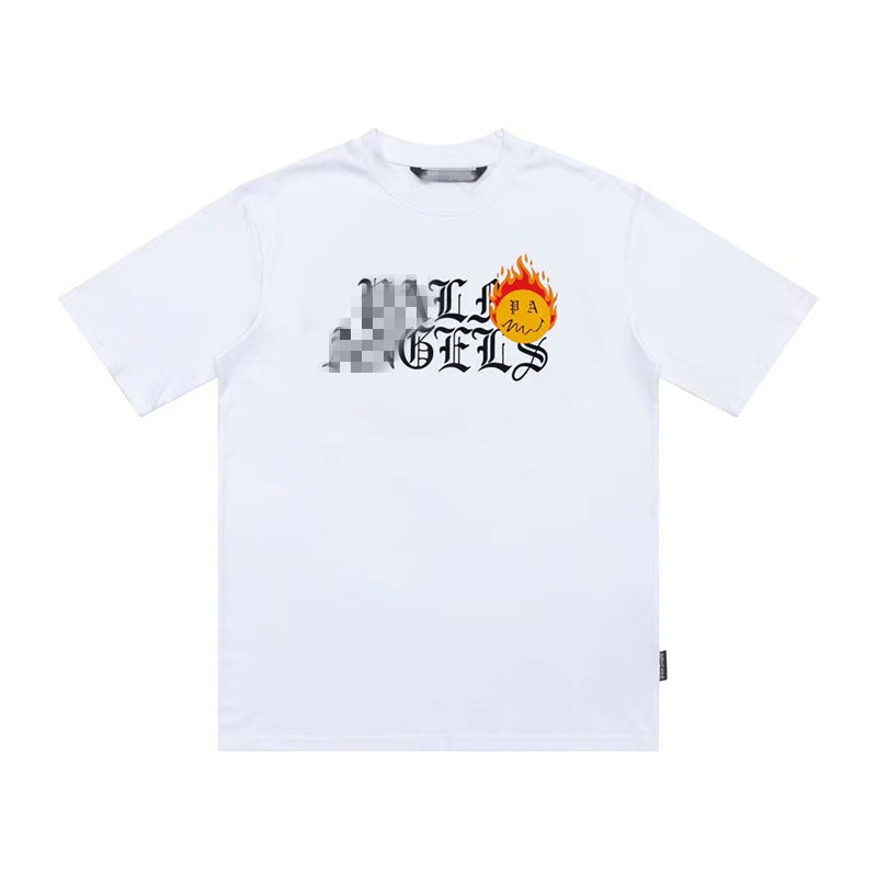 Palm Angels T Shirts Angel Flame Print Men's and Women's Loose Short-Sleeved T-shirt