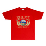 Rhude T Shirts Printed Trendy Pure Cotton