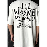 Unisex T-Shirts Vintage Lil Wayne Portrait Print, Hip Hop Loose Tee