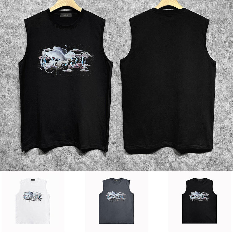 Amiri tank top caiyun pegasus printing