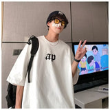 Men T Shirt Summer Pure Cotton Loose All-Match Heavy Weight