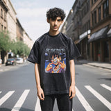 Mens Vintage T-Shirt Cartoon Print Short Sleeve T-Shirt