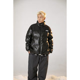 Unisex Coat Versatile Cotton Coat Thick PU Leather