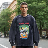 Mens Vintage Long Sleeve Shirt Cartoon Anime Print Men and Women