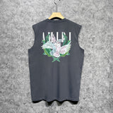 Amiri tank top pink parrot printing