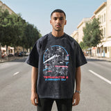 Mens Vintage T Shirt Short Sleeve T-Shirt Men