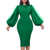 Women Dress Women's Spring and Autumn Long Sleeve plus Size