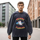 Mens Vintage Long Sleeve Shirt Long Sleeve T-Shirt Men's Loose