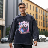 Mens Vintage Long Sleeve Shirt Retro Long Sleeve T-Shirt Men