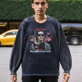 Mens Vintage Long Sleeve Shirt Long Sleeve T-Shirt Men's Loose