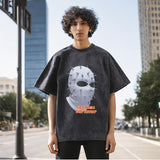 Mens Vintage T Shirt Half Sleeve T-Shirt Men Short Sleeve