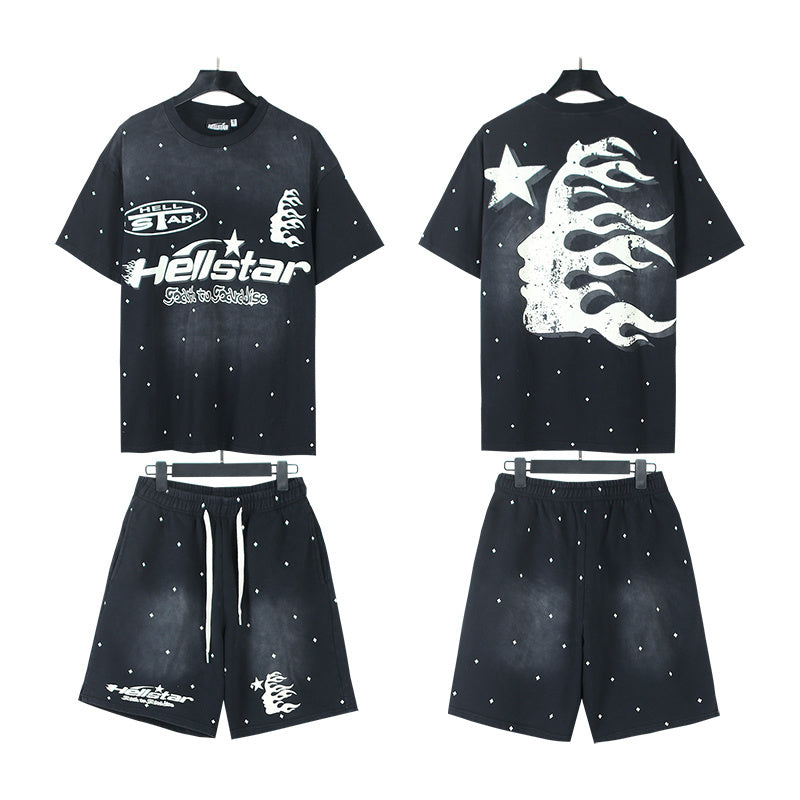 Hellstar T-Shirt And Shorts Two-Piece Set