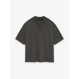 Fog Essentials T Shirts Spring Summer FGO Double Line Flocking Letter V-Neck Short Sleeve