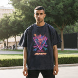 Mens Vintage T Shirt Cartoon Print Short Sleeve