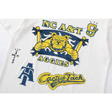 Travis Scott T Shirts x Mitchell x Ness North Carolina AT Aggies Hand-Drawn Short Sleeve
