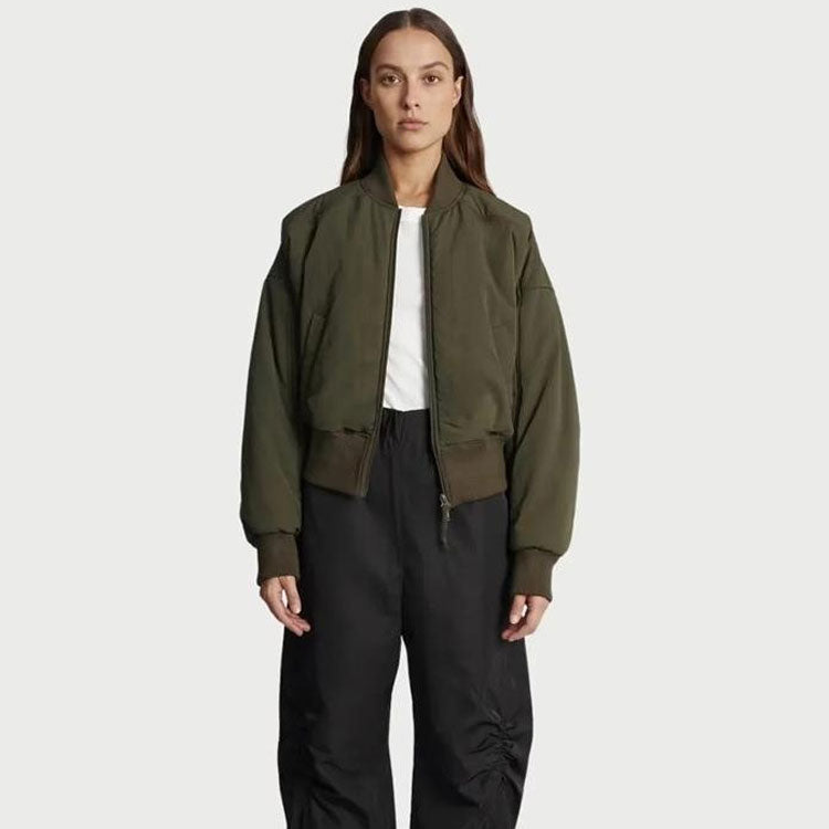 Women Cotton Coat Trench Coat Casual Stand Collar Loose Baseball Uniform