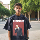Mens Vintage T Shirt TEminem Print Short Sleeve