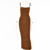 Women Dress Sexy Pleated Temperament