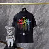 Chh Chrome Hearts T Shirts Color Ink Splashing Graffiti Sports Loose Short Sleeve T-Shirt