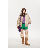 Unisex Coat Winter Cotton Dress Youth University Style Stand Collar