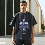 Mens Vintage T-Shirt Printed Short Sleeve T-Shirt