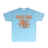 Rhude T Shirts Printed Trendy Pure Cotton