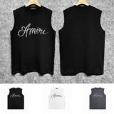 Amiri tank top silver ring snake letterprinting