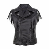 Women Vest PU Leather Short Vest Slim Fit Cool Handsome