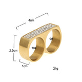 Rings Diamond Ring Double Hole Stainless Steel Spectrum