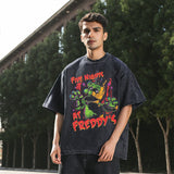 Mens Vintage T Shirt Vintage Wash Old Short Sleeve T-Shirt