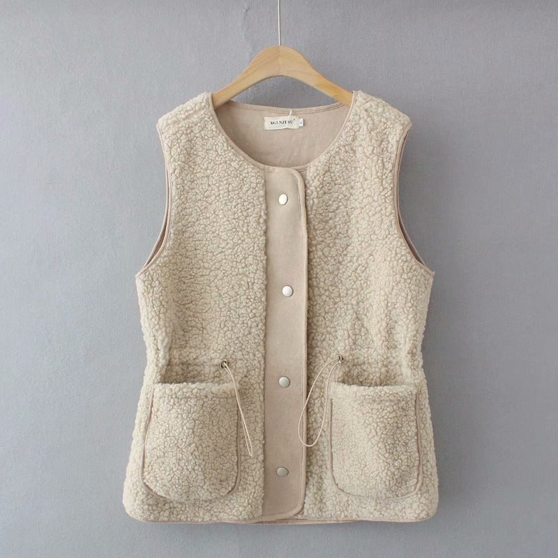 Women Vest Fall Lamb Wool Vest