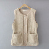 Women Vest Fall Lamb Wool Vest