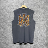 Amiri tank top splashed paint skeleton printing