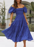 Women Dress 2 US Puff Sleeves for Holiday Show Thin and Long