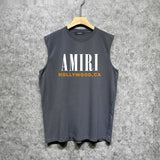 Amiri tank top bone sleeve printing