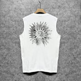 Amiri tank top cut out sun portrait printing