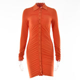 Women Dress Sexy Hot Girl Tight Pleated Dress