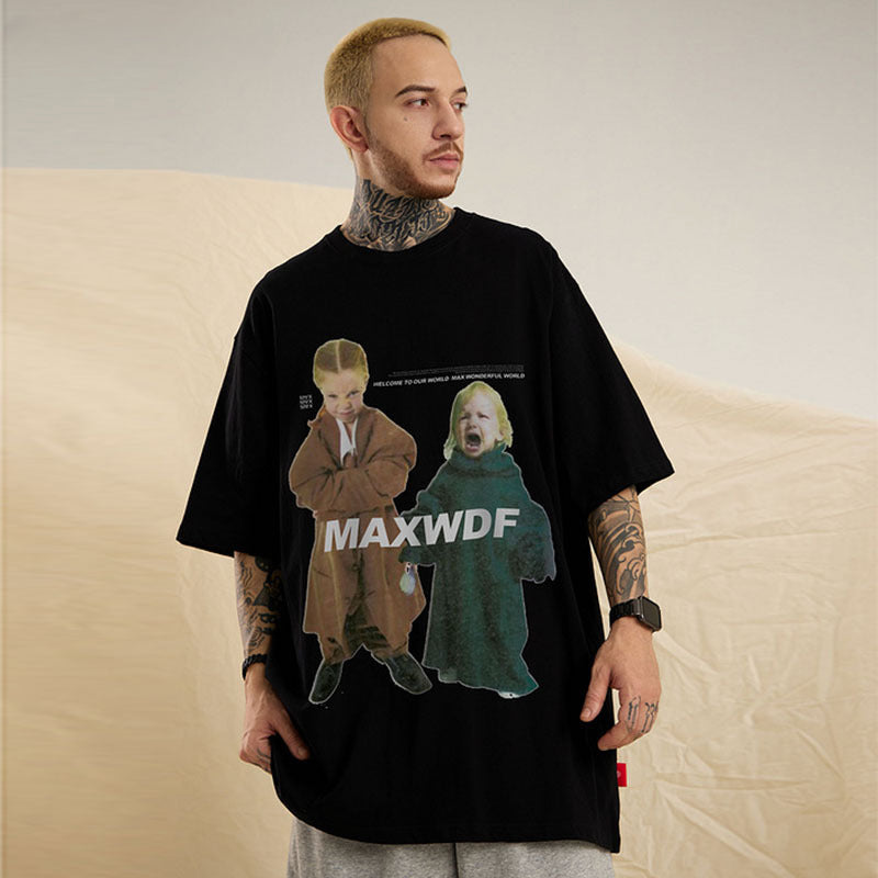 Men T-Shirt Retro Loose Bottoming Shirt