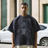 Men Vintage T Shirt  Crew Neck Short Sleeve T-Shirt Men's and Women's Street