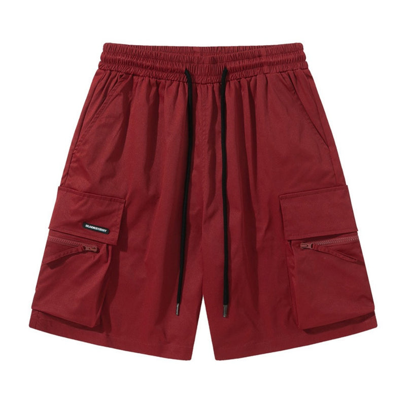 Men Shorts Workwear Loose Straight Multi-Pocket Decoration