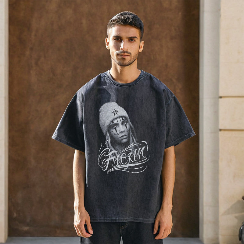 Mens Vintage T Shirt Short Sleeve T-Shirt Men's and Women's
