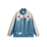 Unisex Pu Jacket PU Leather Jacket Stand Collar Coat